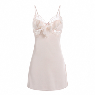 夏何夕性感睡衣女2025年新款高级感蕾丝吊带睡裙夏款冰丝薄款睡袍