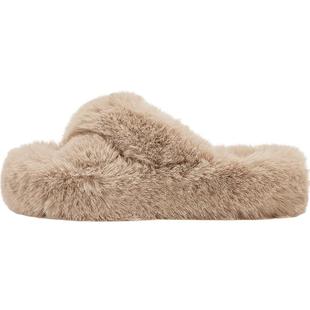 达芙妮毛毛拖鞋女外穿2025秋冬女鞋居家厚底棉拖鞋毛绒保暖懒人鞋