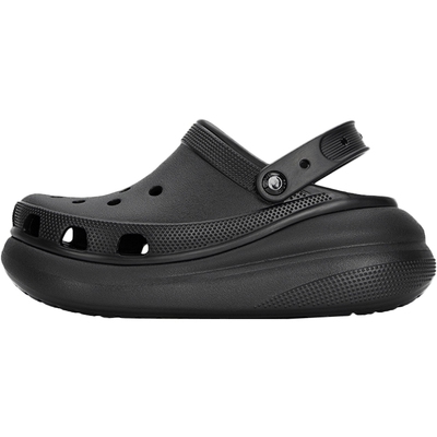 Crocs卡骆驰泡芙洞洞鞋女鞋春季新款透气沙滩鞋厚底凉鞋高跟拖鞋