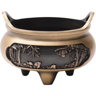 香炉家用供奉纯铜特大号供佛檀香炉室内线香炉插香炉小号烟供香炉