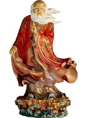 纯铜老子神像家用供奉道家创始人