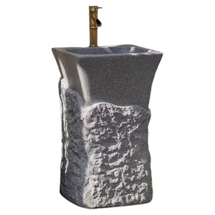 庭院洗手盆别墅高档户外花园洗手台洗菜盆仿石头立柱水槽洗手池子