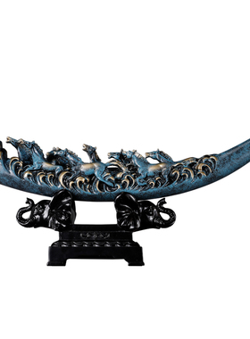 办公室装饰品八马摆件酒柜家居