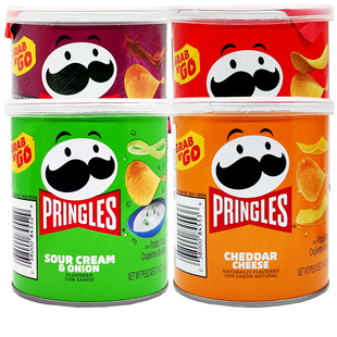 美国进口Pringles品客薯片37g 40g酸乳酪洋葱奶酪芝士味烧烤小罐