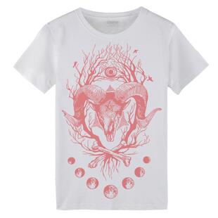 嘻哈纹身羊头图案T恤短袖冰丝体恤衫薄款打底衫个性圆领衣服潮流