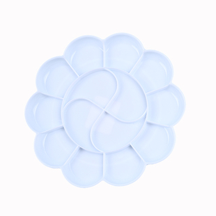 晨光国画调色盘儿童颜料调色板梅花塑料白色画画美术生专用小大号丙烯水彩水粉软油画棒便携绘画调墨盘颜色中