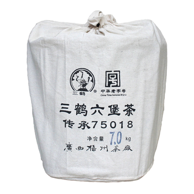 三鹤传承中箩2017年结合六堡茶