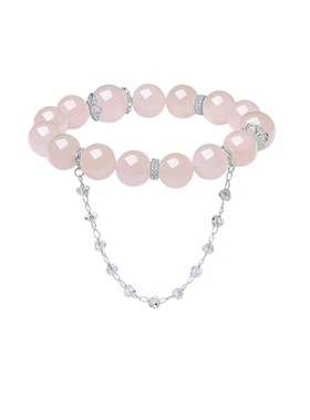 周六福芙蓉石手串女S925银手链手饰高级感小众百搭圣诞礼物送女友