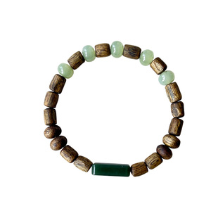 曦光里【春生木】习得/静气/专注原创天然和田玉情侣手串奇楠沉香