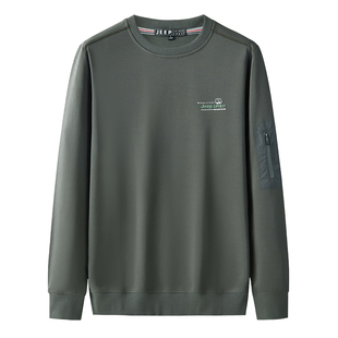 吉普圆领卫衣男士春秋款宽松休闲运动套头衫上衣春天长袖t恤男款