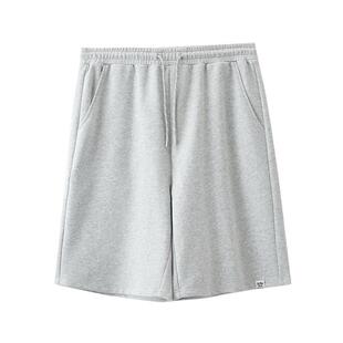 三福2026夏季男士净色针织棉短裤休闲潮流运动风宽松卫裤498532