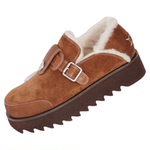 lost in echo2025冬季新款个性扣饰厚底毛毛加绒雪地包头勃肯鞋