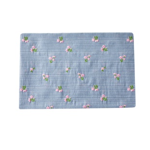 ins韩风牛仔蓝纯棉绣花布料连衣裙旗袍服装童装面料设计师面料