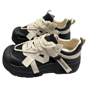 首谷高级感厚底松糕老爹鞋设计稿丑萌奶盖鞋增高韩版休闲百搭板鞋