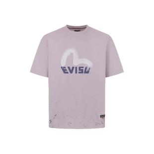 【明星同款】EVISU福神男士商标海鸥印花宽松T恤