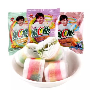 果c卷30包*12g果汁软糖维c果卷童年怀旧零食经典小吃水果软糖包邮