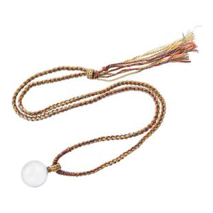 『有求必应』白水晶吊坠女男东海玛瑙玉髓散珠子毛衣链水晶球项链