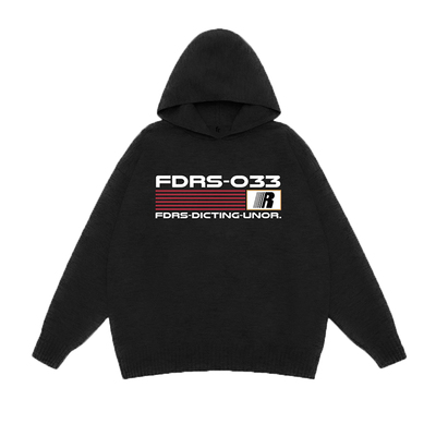 FDR国潮美式发泡印花连帽毛衣