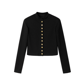 Pink ers联名款高级感气质金属扣针织开衫外套显瘦长袖短款上衣女