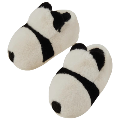 大熊猫可爱儿童包跟毛毛棉鞋