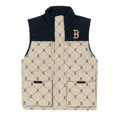 MLB官方男女款羽绒马甲2025冬季新款保暖背心情侣运动服3ADVM0156