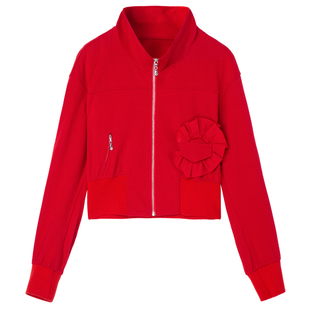 H·GENTEEL荷高春秋季新品摩登口袋花边短外套女