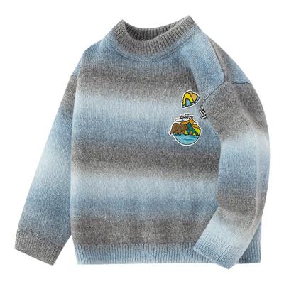 巴拉巴拉男童毛衫渐变条纹针织衫秋冬新款内搭潮