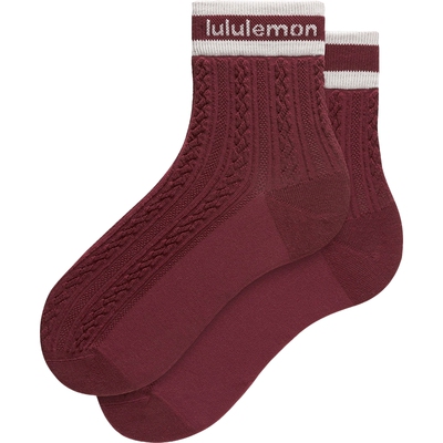 Cable-Knit 绞花针织短筒袜丨lululemon丨LU9DBWS