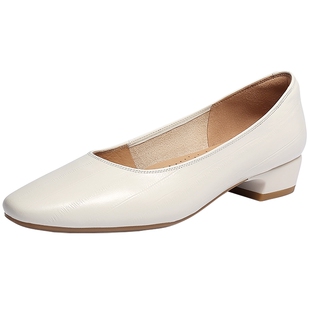 森达时装鞋女鞋26夏新款商场同款时尚真皮单鞋皮鞋中跟鞋XZU01