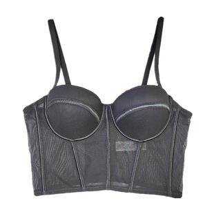 网纱透视鱼骨软支撑钢圈外穿胸衣束腰排扣内搭背心吊带短款欧美风