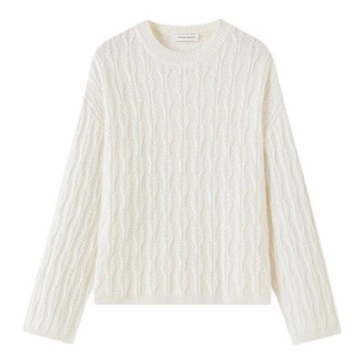 VIKTORIACHAN假日胶囊系列 麦穗绞花圆领套头针织毛衣