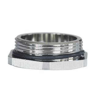 蓝盛 外六角黄铜镀镍防水闷盖IP68密封金属螺纹堵头旋入式塞头