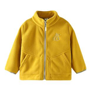 儿童摇粒绒外套春秋新男童女童保暖中大童洋气拉链衫抓绒上衣秋季
