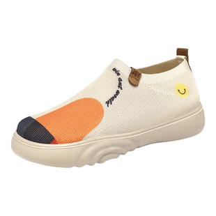 鞋子女春夏新款老北京布鞋潮流彩绘休闲鞋软底一脚蹬防滑百搭单鞋