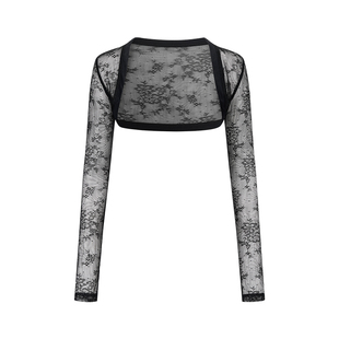 创世纪元【柔缕花影】莫代尔半透感花簇蕾丝坎肩早秋薄款防晒外套