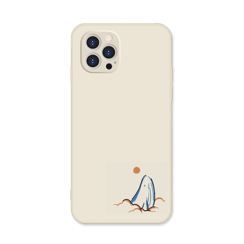线条鲸鱼艺术iphone17Air苹果16promax适用P70华为mate60小米15荣耀300硅胶vivoS20简约