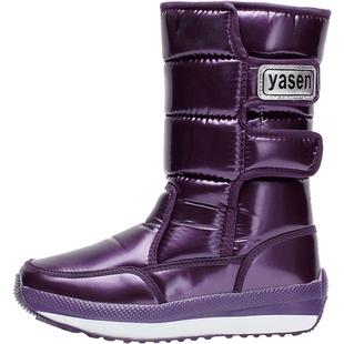 冬季2025新款加绒雪地靴女防水防滑棉鞋保暖东北加厚底中高筒靴子