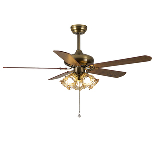 2026新款意式简约复古风客厅风扇灯轻奢高级感静音吊扇灯全屋灯具