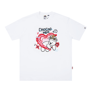HEA x i.t:CHOCOOLATE国潮醒狮小熊短袖T恤男女同款情侣宽松百搭