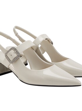 尖头亮钻粗跟凉鞋CHARLESKEITH