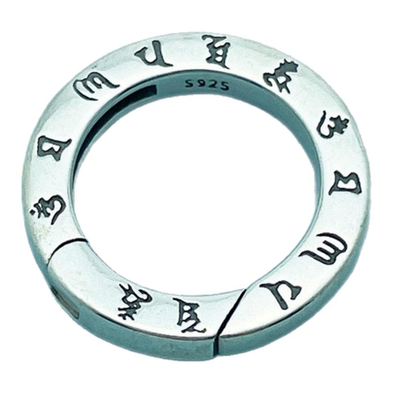 S925纯银项链扣子六字真言连接扣