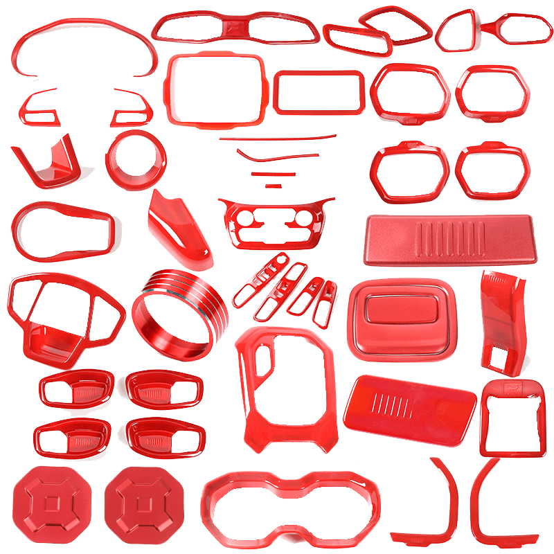 吉普自由侠风方向盘红色内饰改装