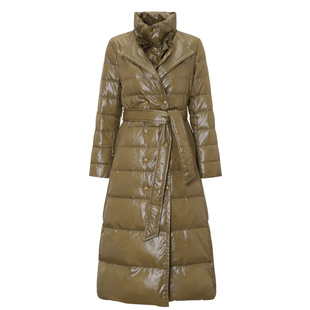 莱芙艾迪儿设计师女装冬季长款时尚收腰白鸭绒羽绒服简约加厚外套