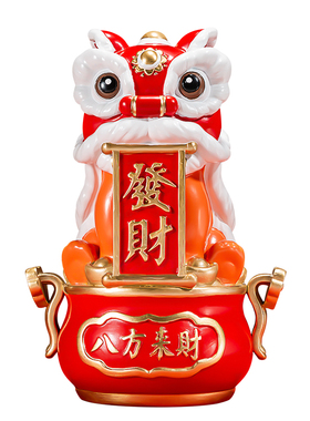 国潮文创醒狮摆件招财开业礼物