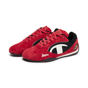 丁禹兮同款Champion冠军赛车鞋2025秋冬新款男休闲鞋女红色德训鞋