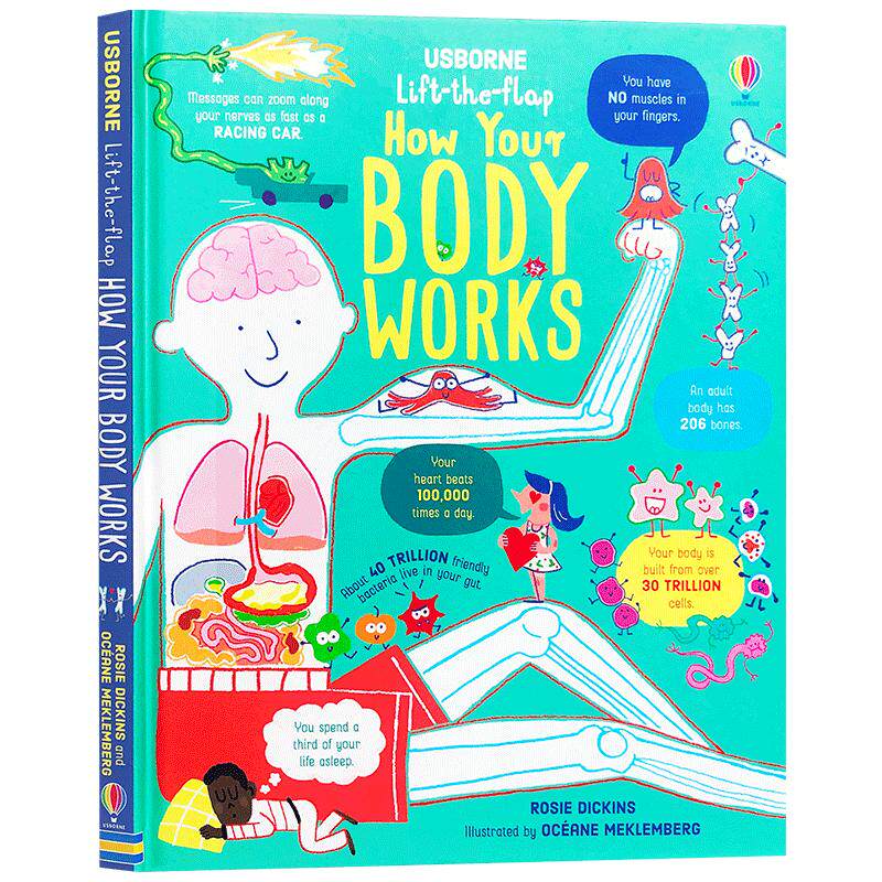 进口英文原版正版 人体器官运作原理Lift-the-Flap How Your Body Works 人体知识启蒙 少儿科普翻翻书 精装纸板书