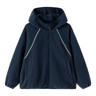 巴拉巴拉男童外套小童宝宝摇粒绒上衣儿童连帽衣服2025秋季新款潮