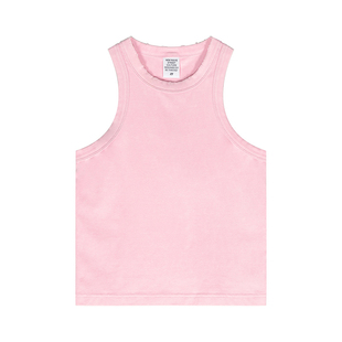 小心机欧美辣妹装水洗背心女简约纯色夏季显瘦修身爵士jazz露肩衫