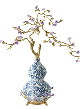 轻奢青花瓷葫芦摆件客厅玄关