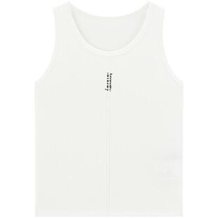 【商场同款】太平鸟立体植绒字母25秋季新款吊带背心女A1CQF3P37